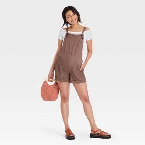 NWT Twill Maternity Shortalls - Size Small